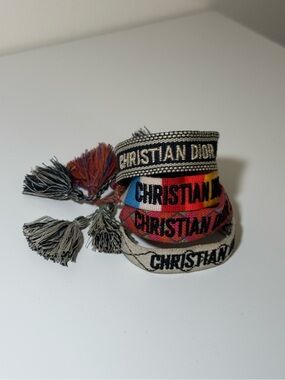 Dior Friendship Woven Knitted Adjustable Bracelets - Set of 4 Used